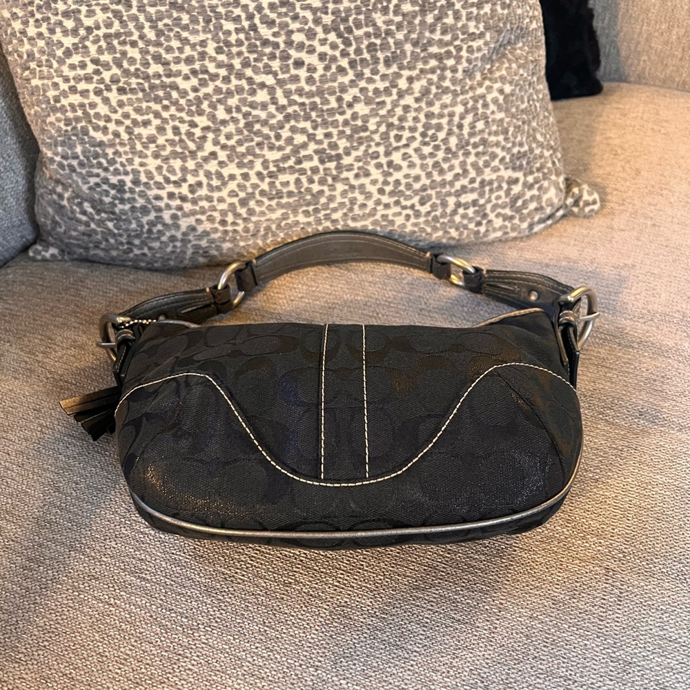 Coach Vintage Python Black Signature Canvas Leather Soho Hobo Shoulder Bag - Picture 5 of 8